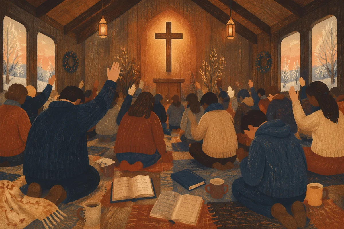 Fervent Revival Prayer in Korean Church
