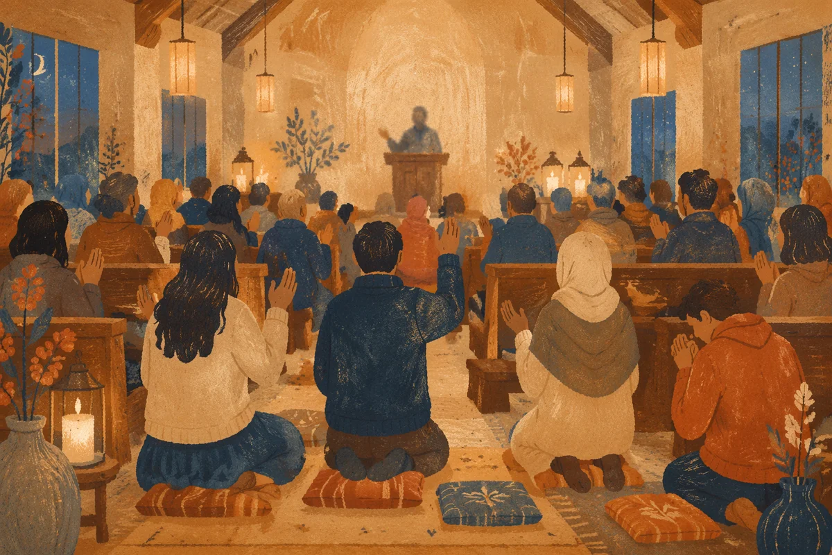 Fervent Prayer at Korean Revival Meeting