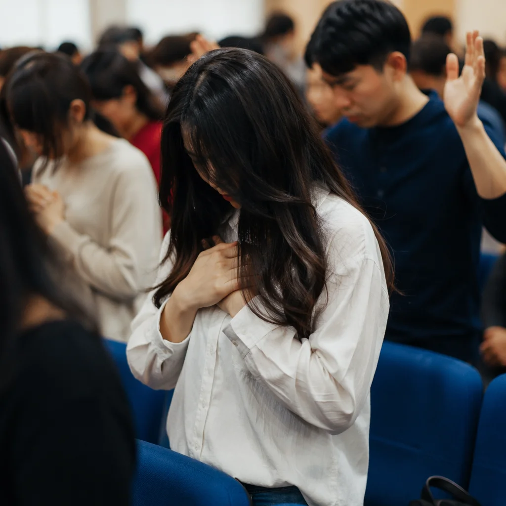 Fervent Prayer Gathering in Korean Church