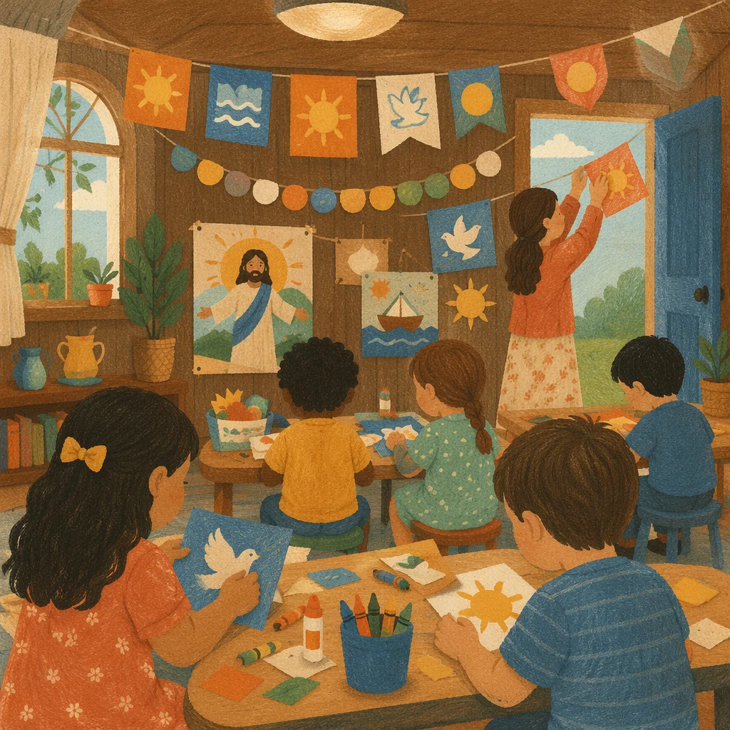 Colorful Vacation Bible School Fellowship Hall
