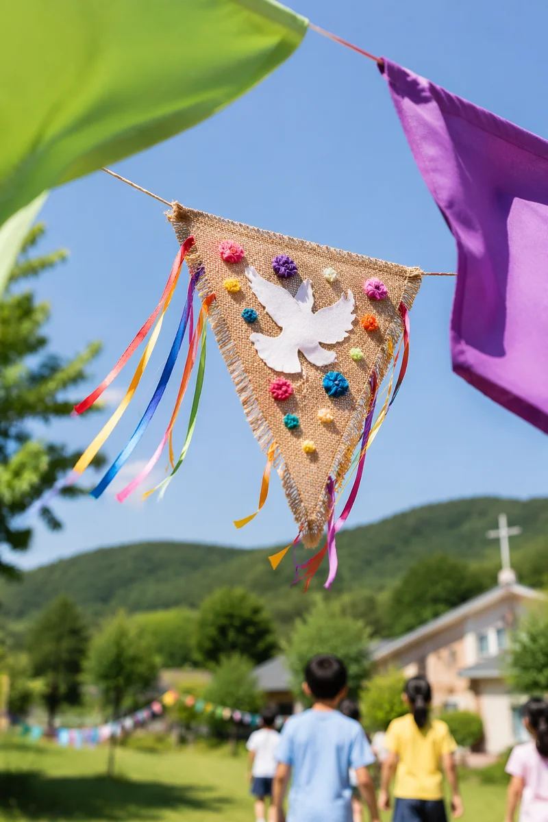 Colorful VBS Pennant at Korean Church