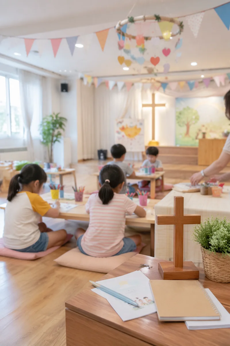 Colorful Vacation Bible School in Korean Church