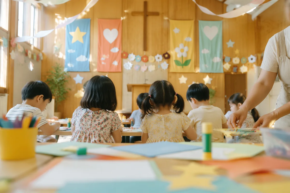 Colorful Vacation Bible School in Korean Church