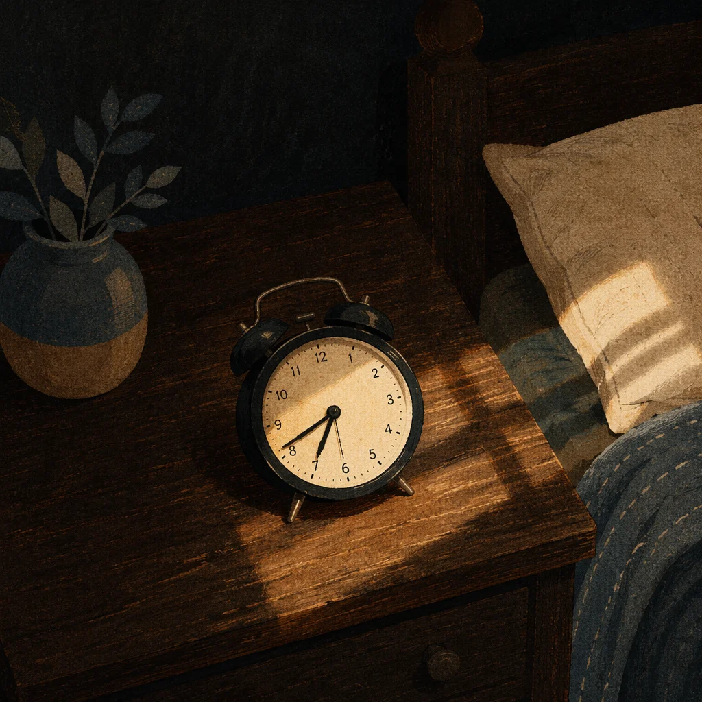 Quiet Dawn Alarm Clock on Bedside Table