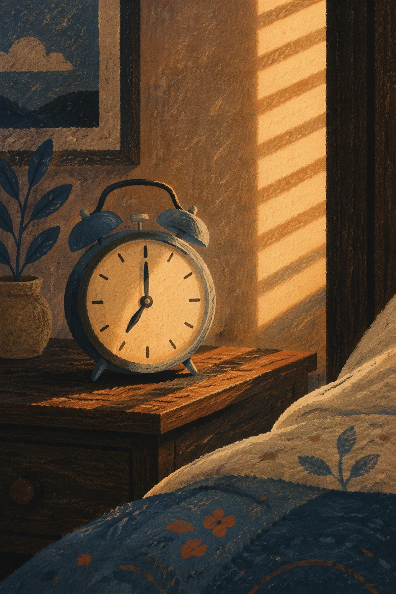Vintage Alarm Clock in Morning Light