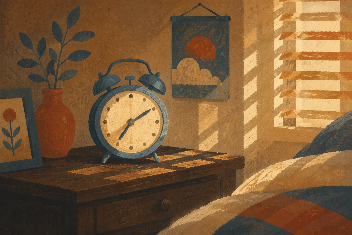 Vintage Alarm Clock in Morning Light