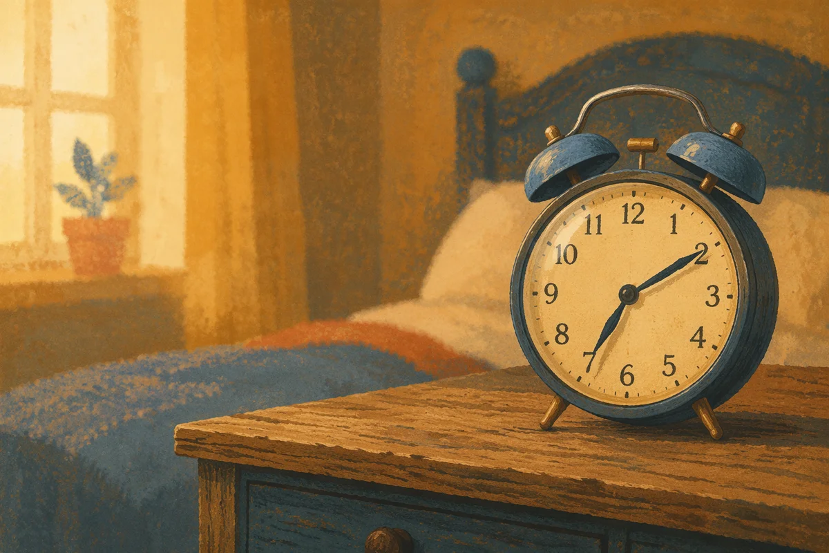 Vintage Alarm Clock in Morning Light