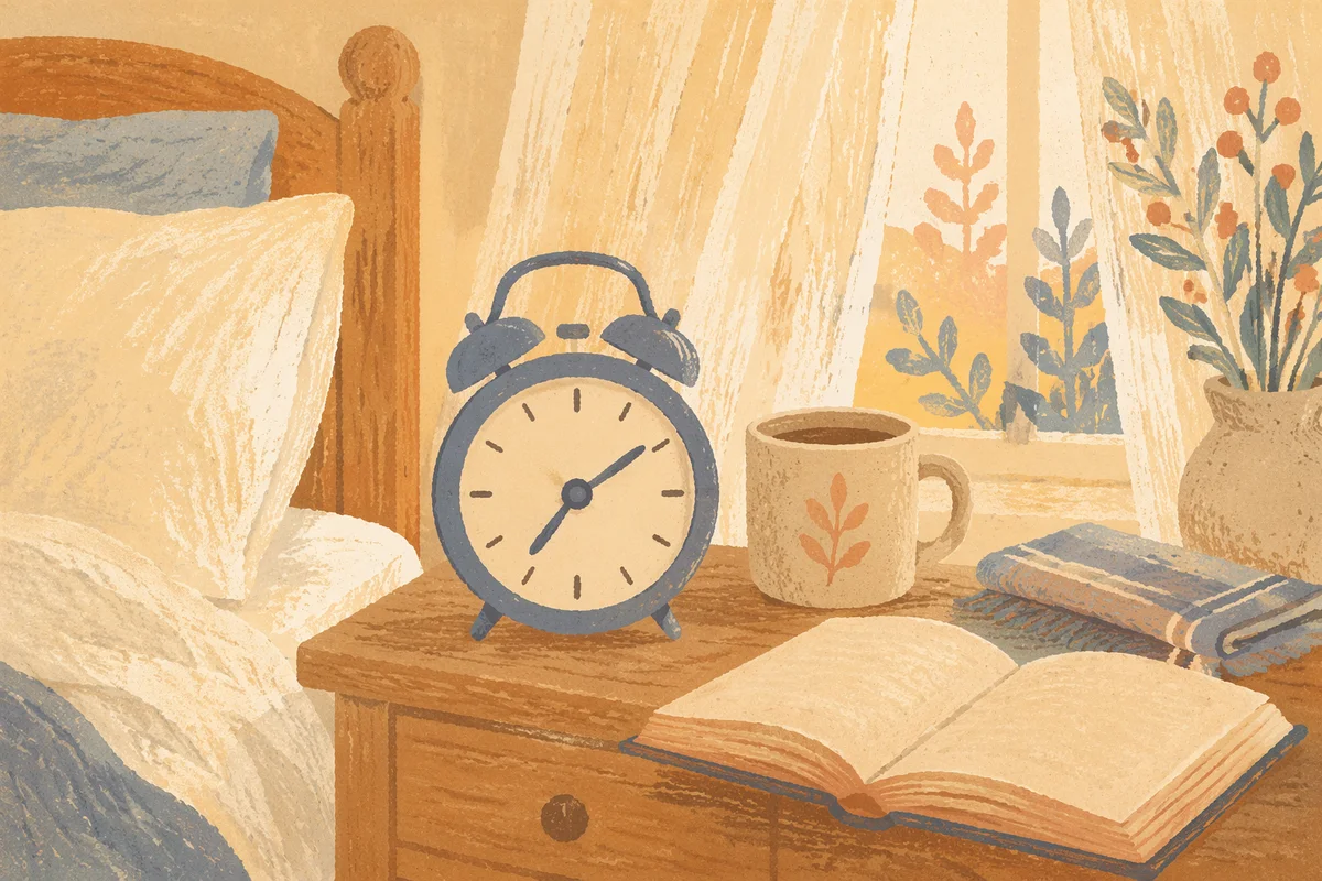 Analog Alarm Clock in Morning Light