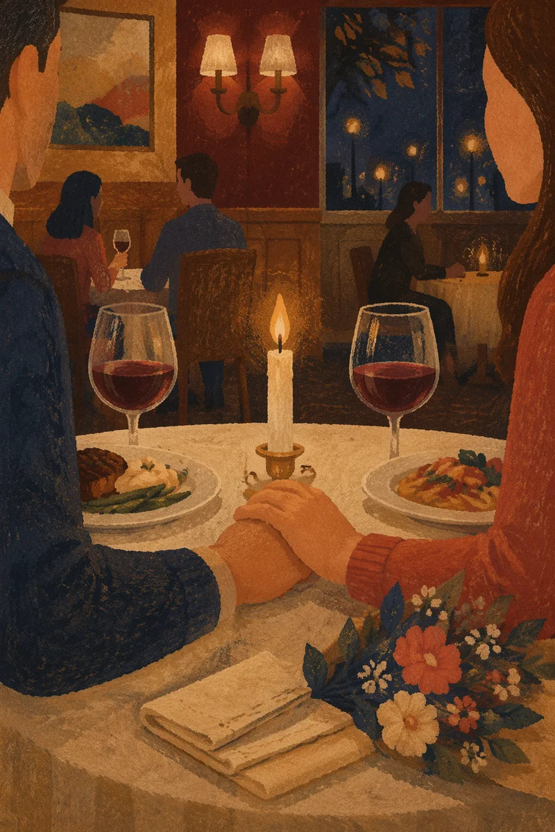 Romantic Anniversary Candlelight Dinner at Restaurant