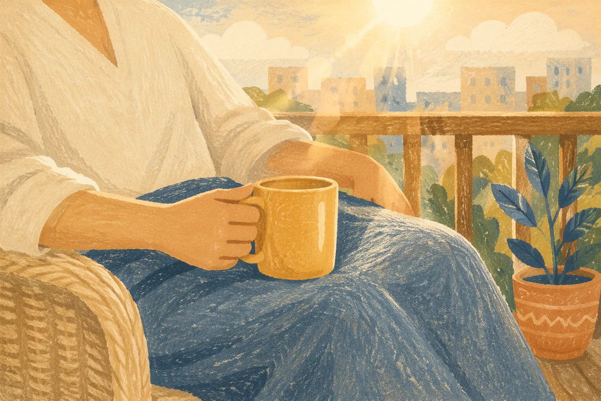 Morning Coffee on Apartment Balcony