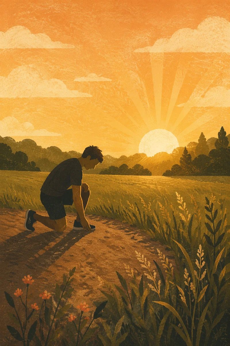 Praying Athlete at Sunrise Field