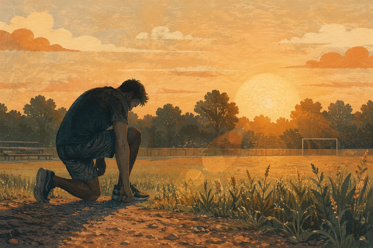 Praying Athlete at Sunrise Field