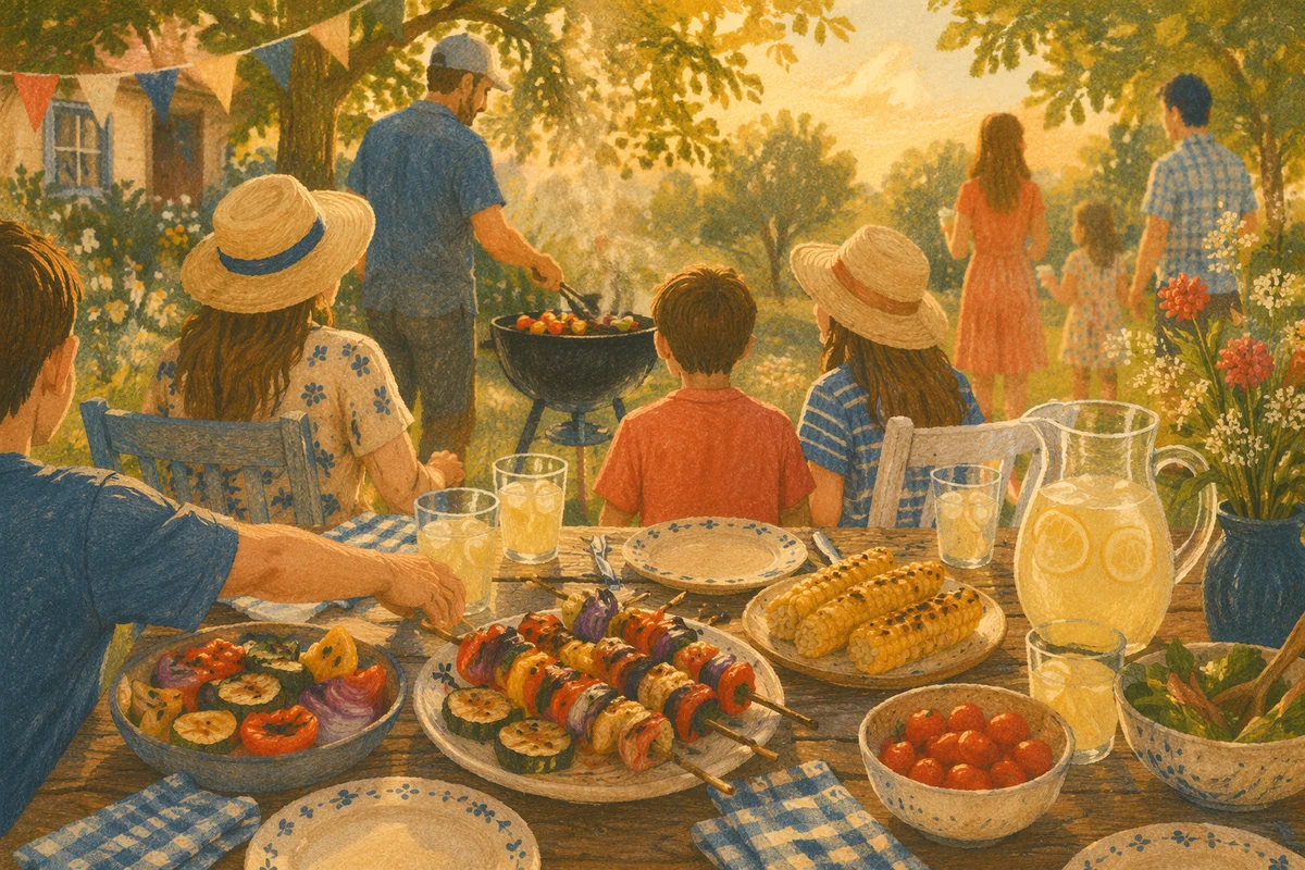 Warm Summer Backyard Barbecue Gathering