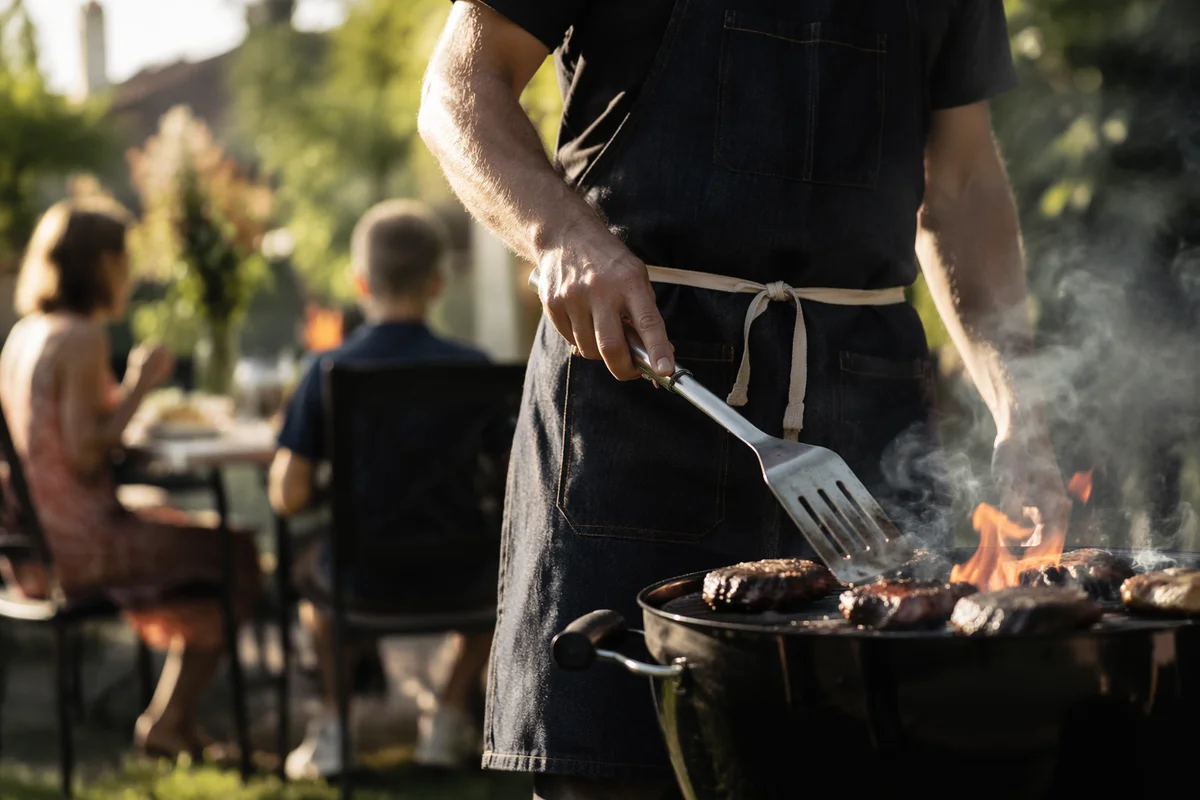 Summer Backyard Barbecue Family Gathering Scene