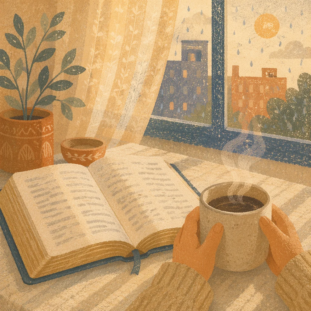 Peaceful Morning Bible and Coffee Reflection