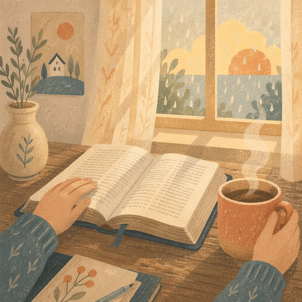 Morning Devotion with Bible and Coffee