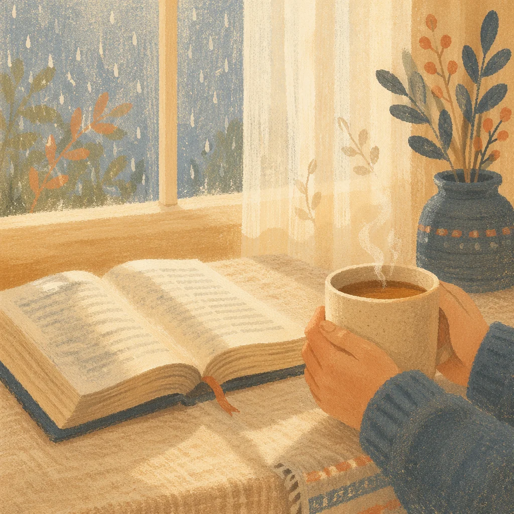 Open Bible and Coffee by Window