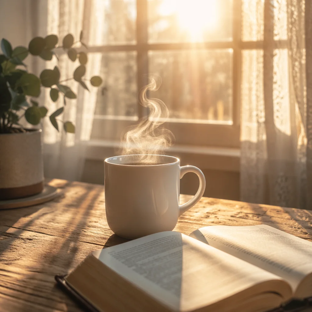 Morning Devotion with Bible and Coffee