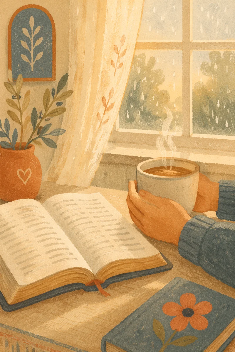 Open Bible and Coffee by Window