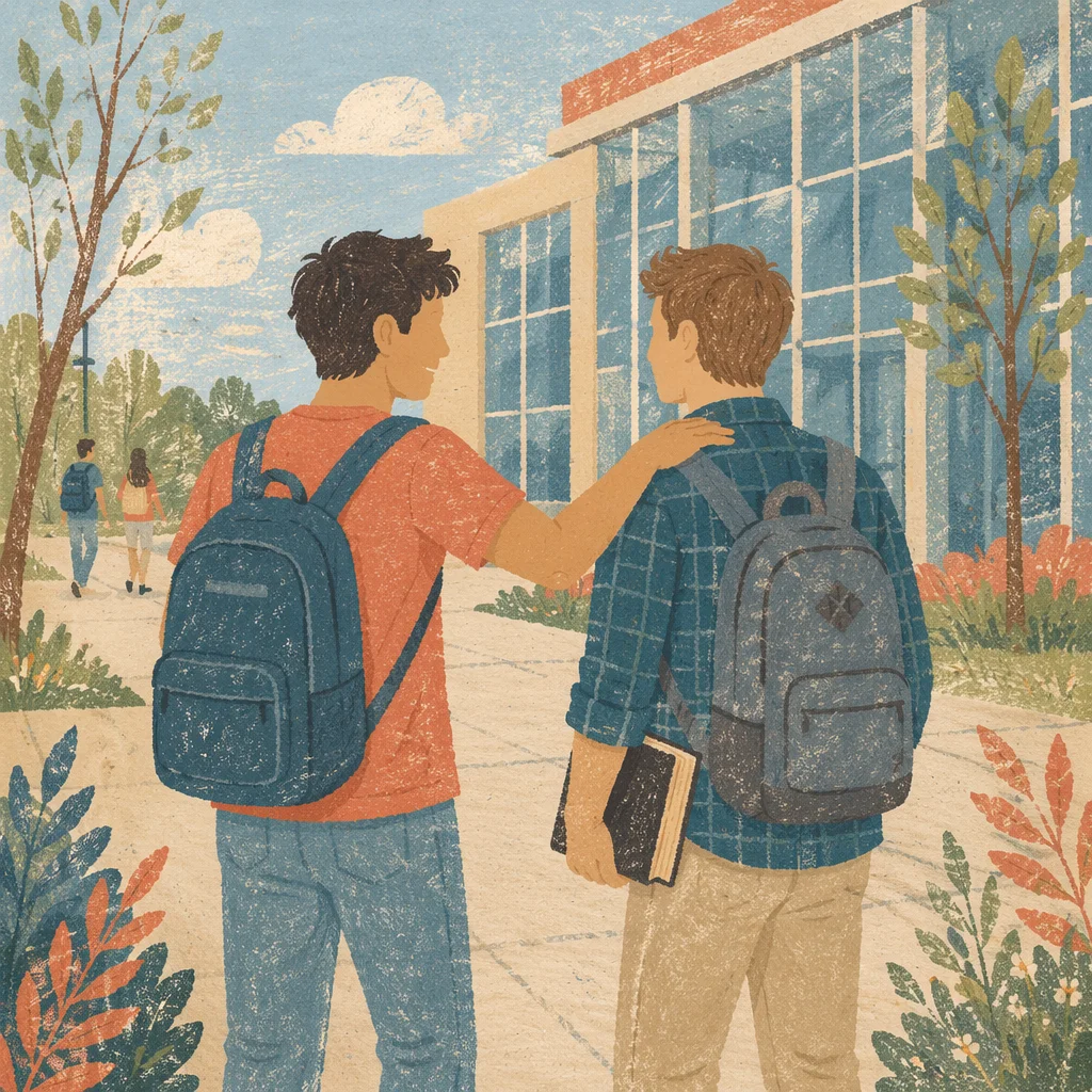 Campus Students Sharing Faith Between Classes