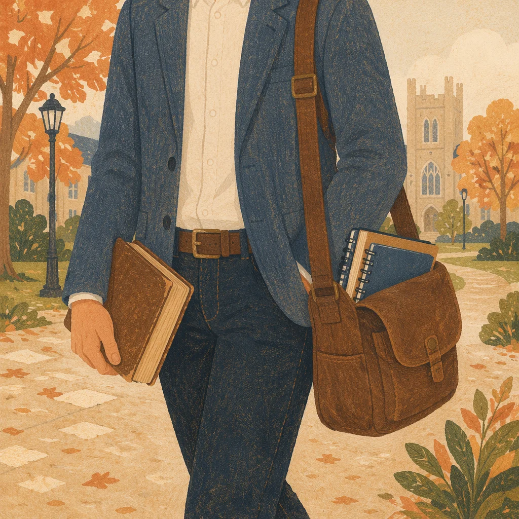 Campus Student Carrying Bible and Backpack