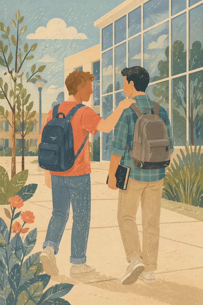 Campus Students Sharing Faith Between Classes