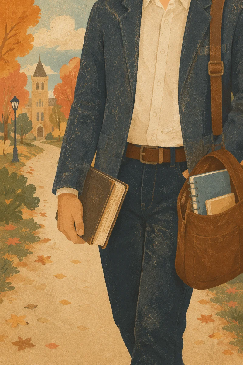 Campus Student Carrying Bible and Backpack