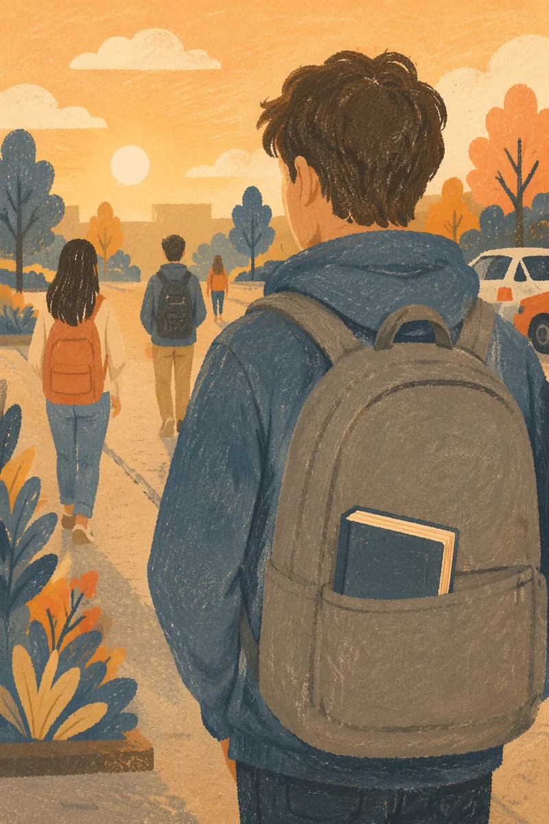 Bible in Backpack on Campus Walk