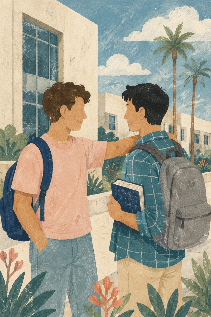 Bible in Backpack on College Campus