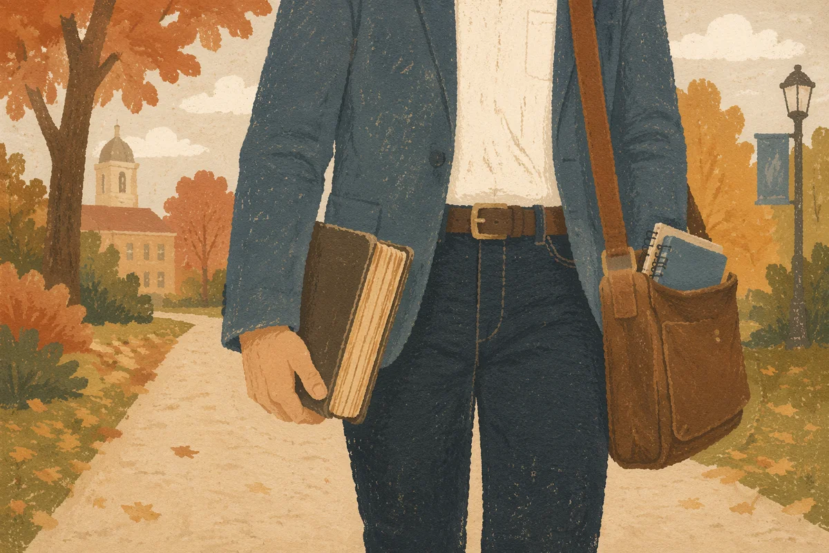 Campus Student Carrying Bible Outdoors