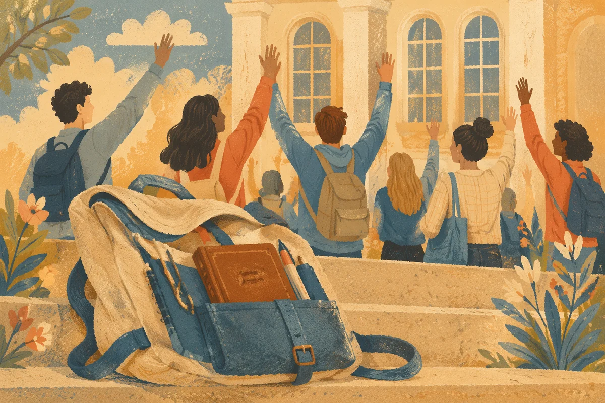 Bible in Backpack at Campus Gathering