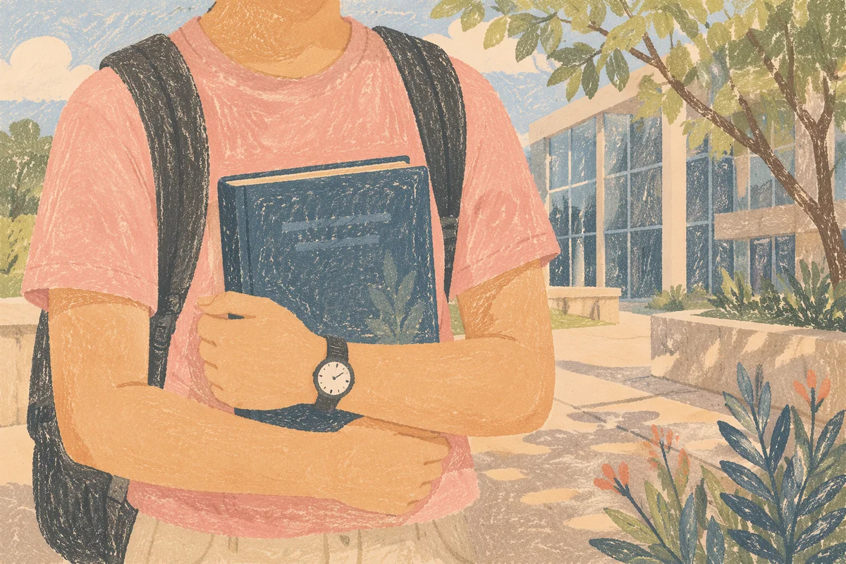 College Student Holding Bible on Campus