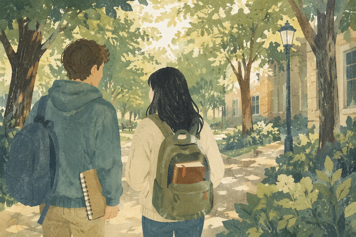 Bible in Backpack on Campus Walk