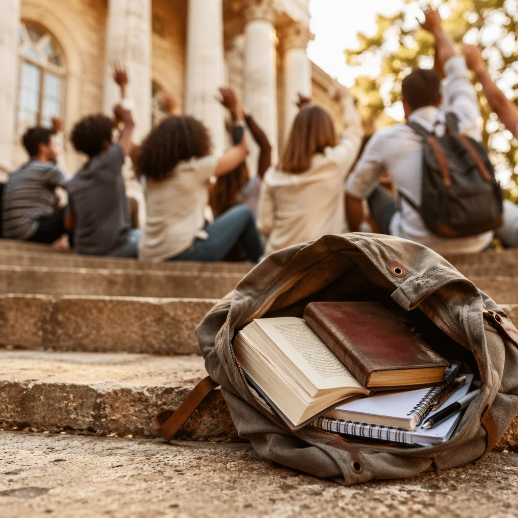 Bible in Backpack at Campus Gathering