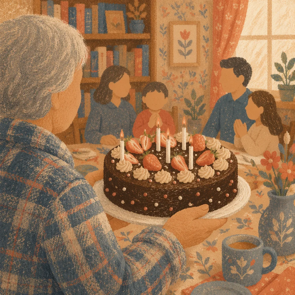 Warm Family Birthday Cake Celebration