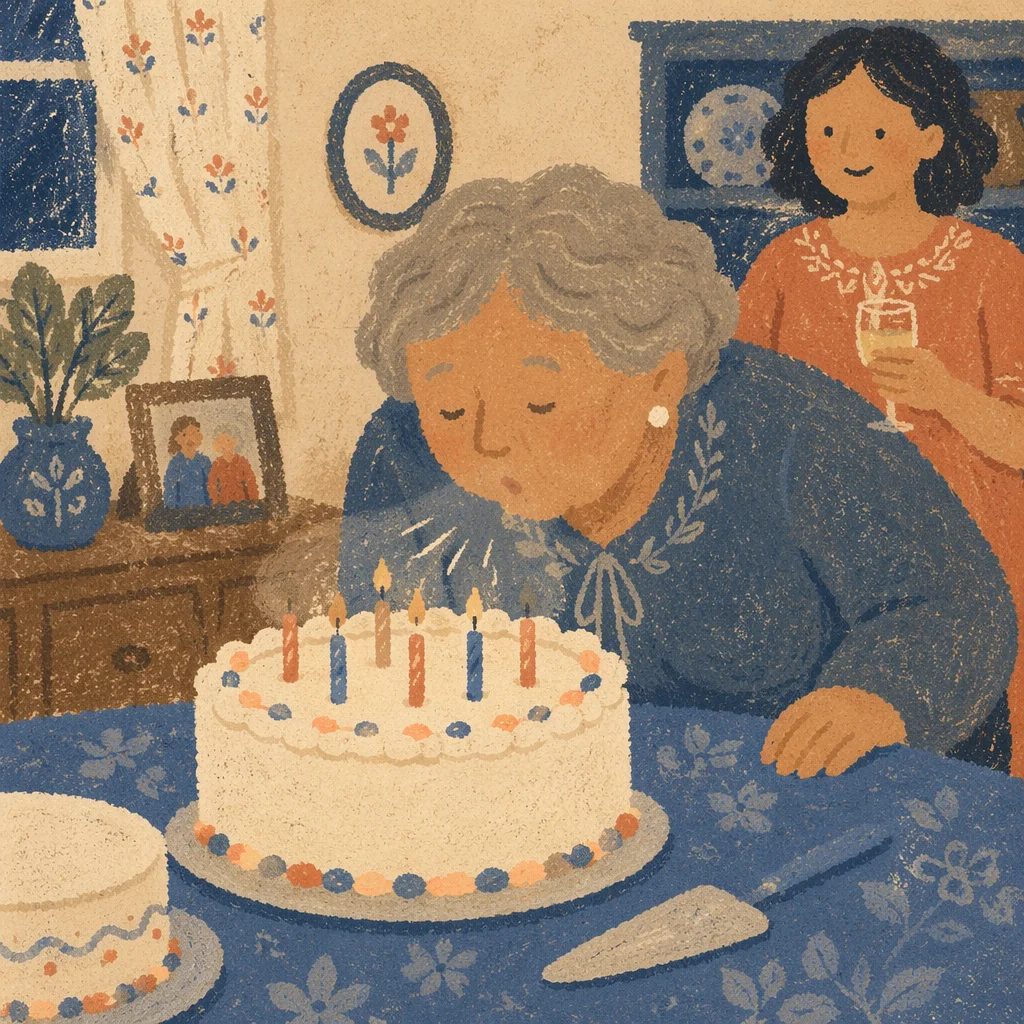 Cozy Family Birthday Cake Celebration