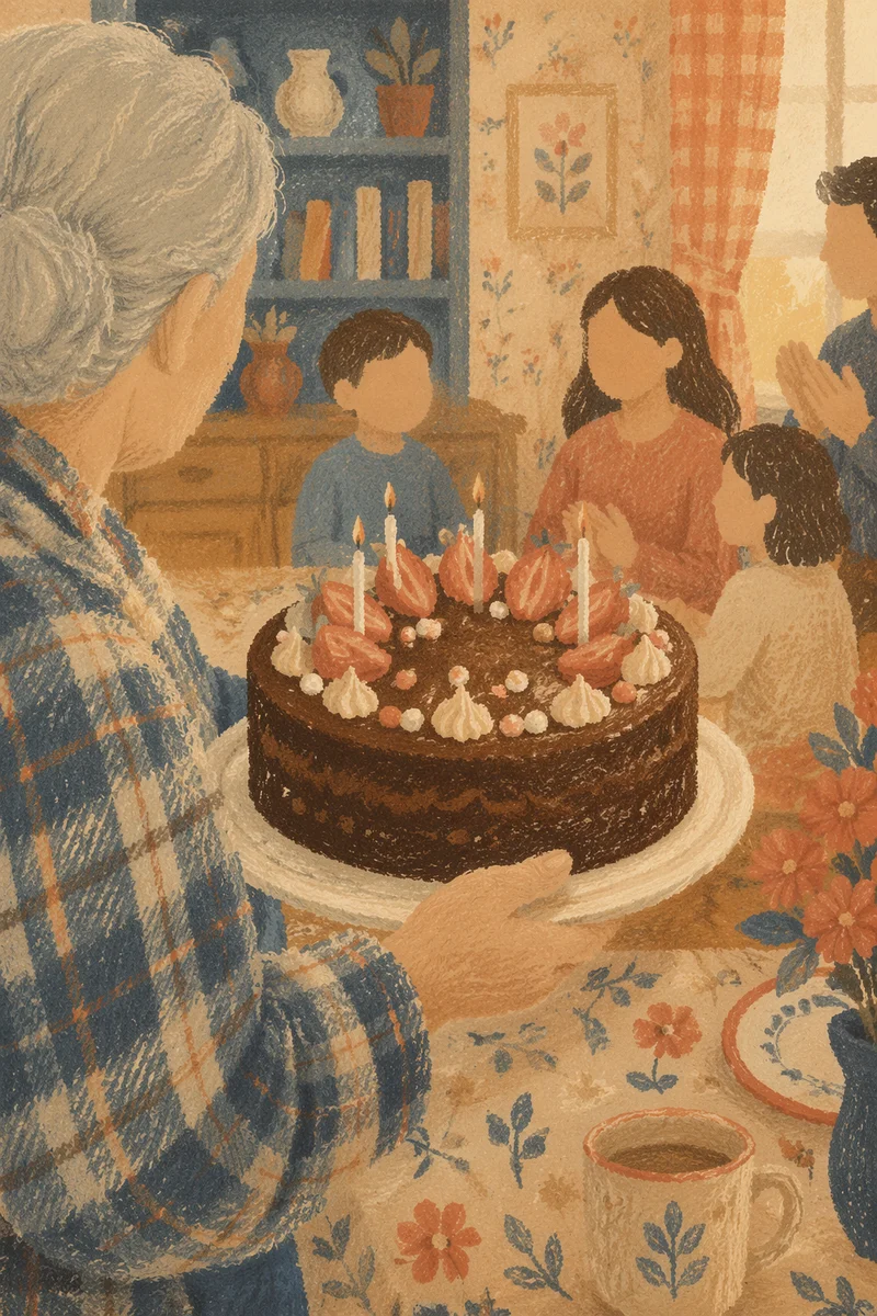 Warm Family Birthday Cake Celebration at Home