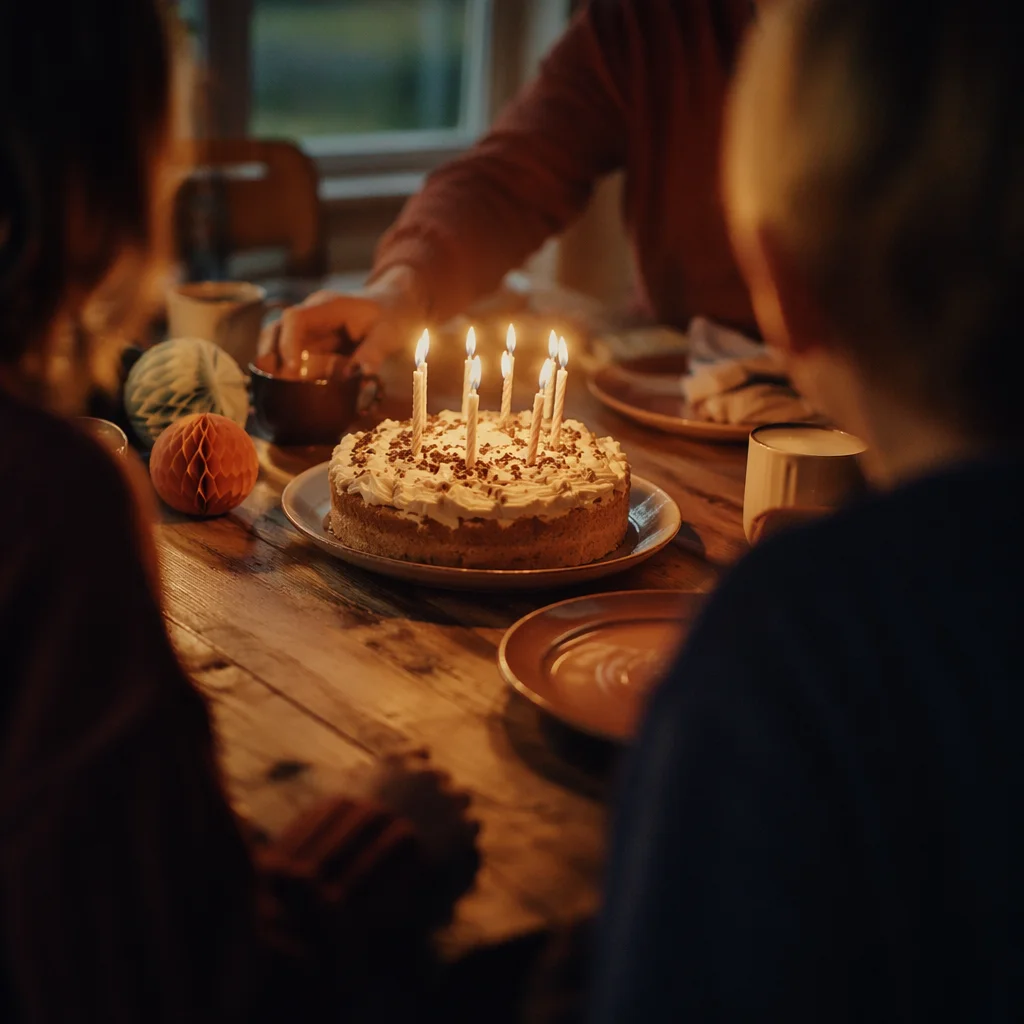 Cozy Family Birthday Cake Candle Celebration