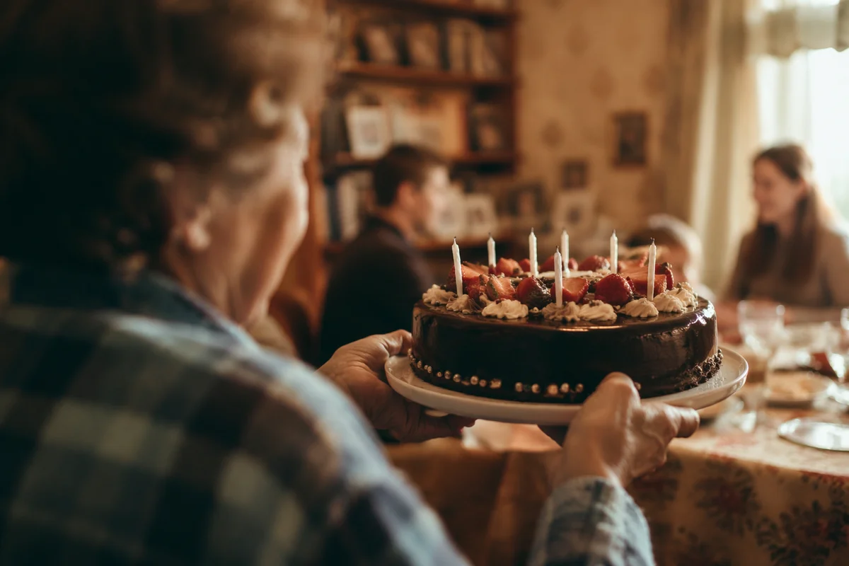 Warm Family Birthday Cake Celebration at Home