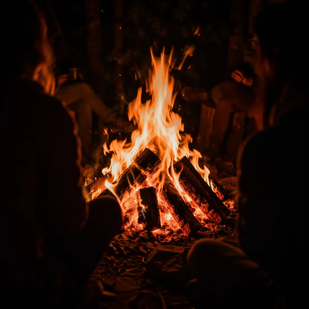 Cozy Night Campfire Circle Gathering