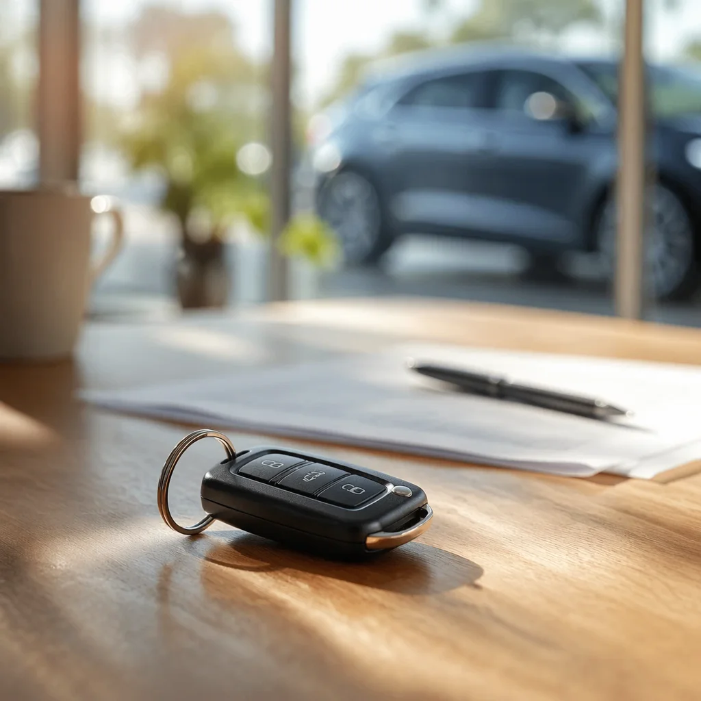 Car Key on Table New Purchase