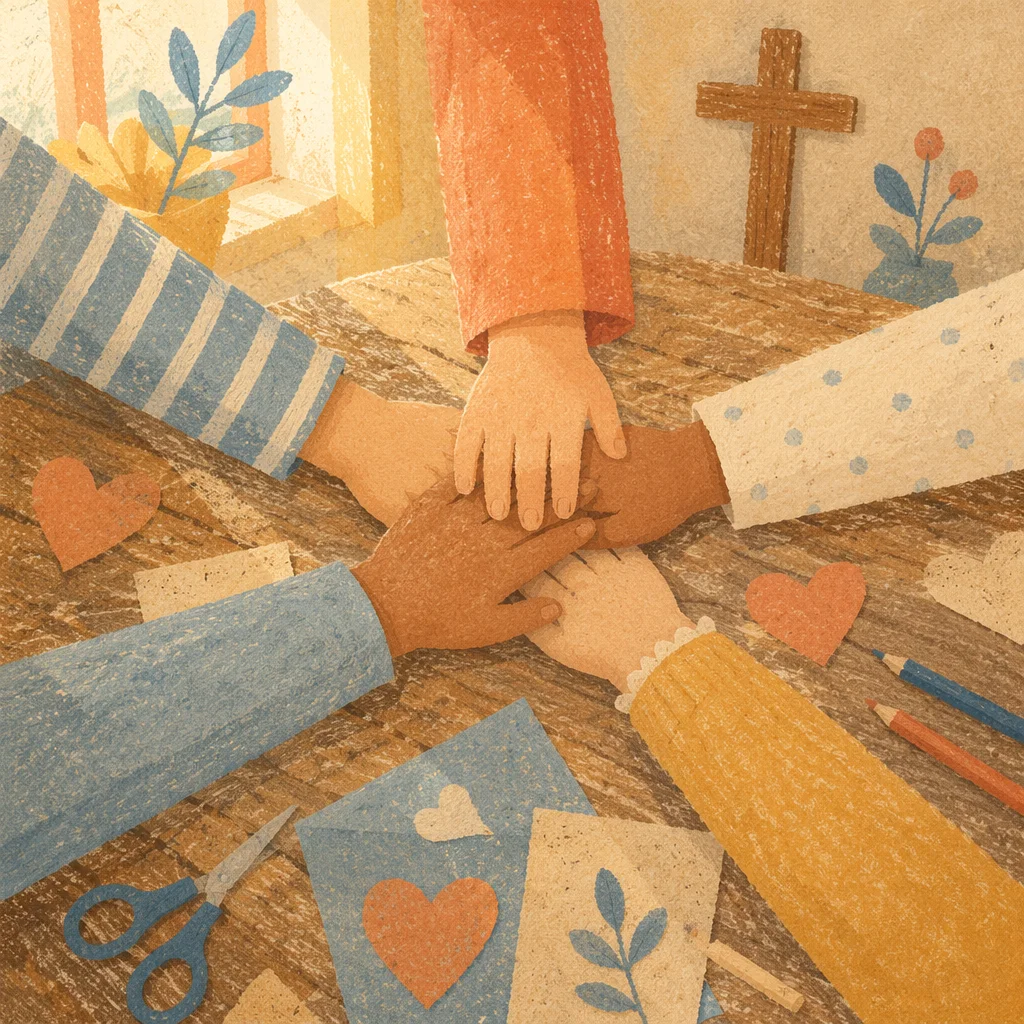 Children Hands United After Service Craft