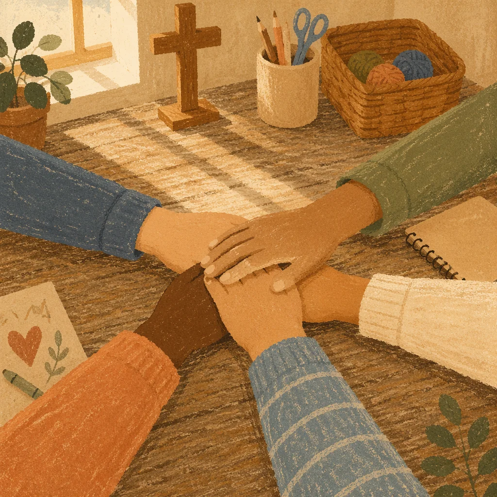 Children’s Hands United in Faith and Teamwork