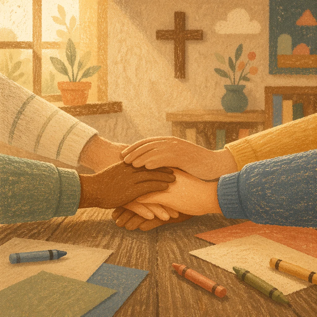 Children Hands United in Sunday School