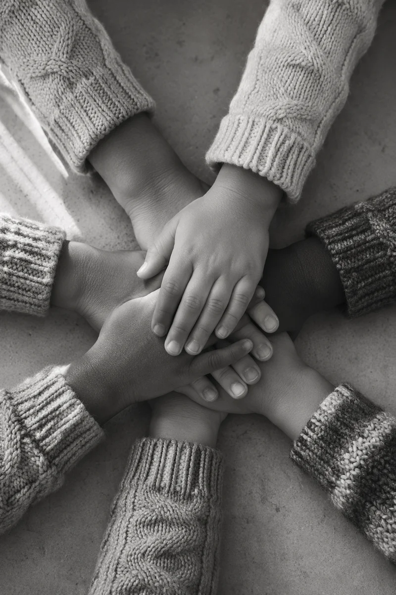 Children Hands Stacked in Teamwork