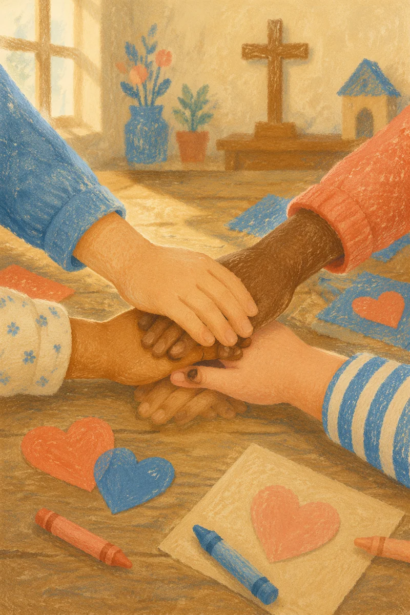 Children’s Hands United in Faithful Teamwork