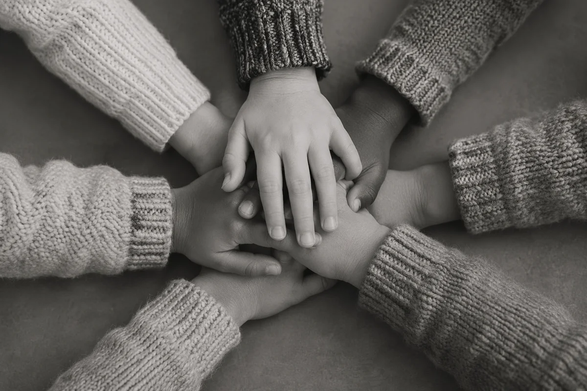 Children’s Hands Stacked in Teamwork