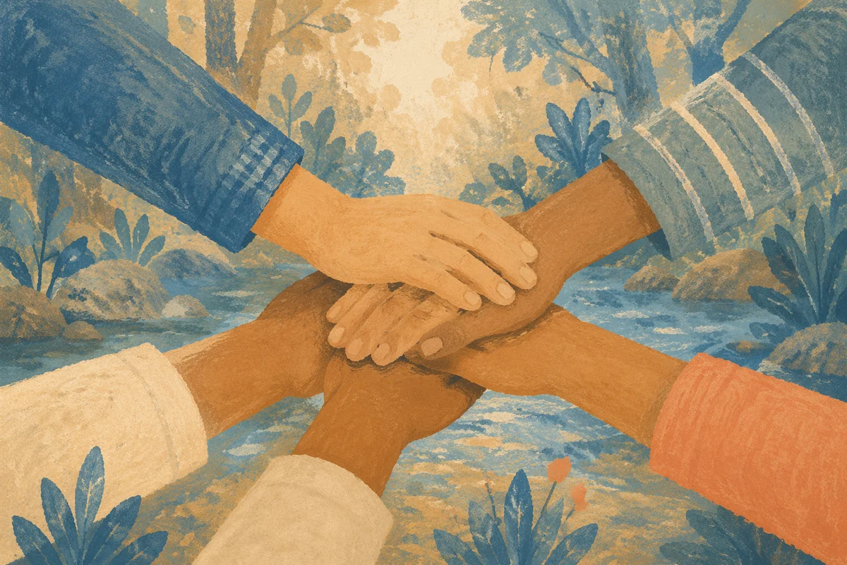 Children Hands Stacked in Outdoor Teamwork