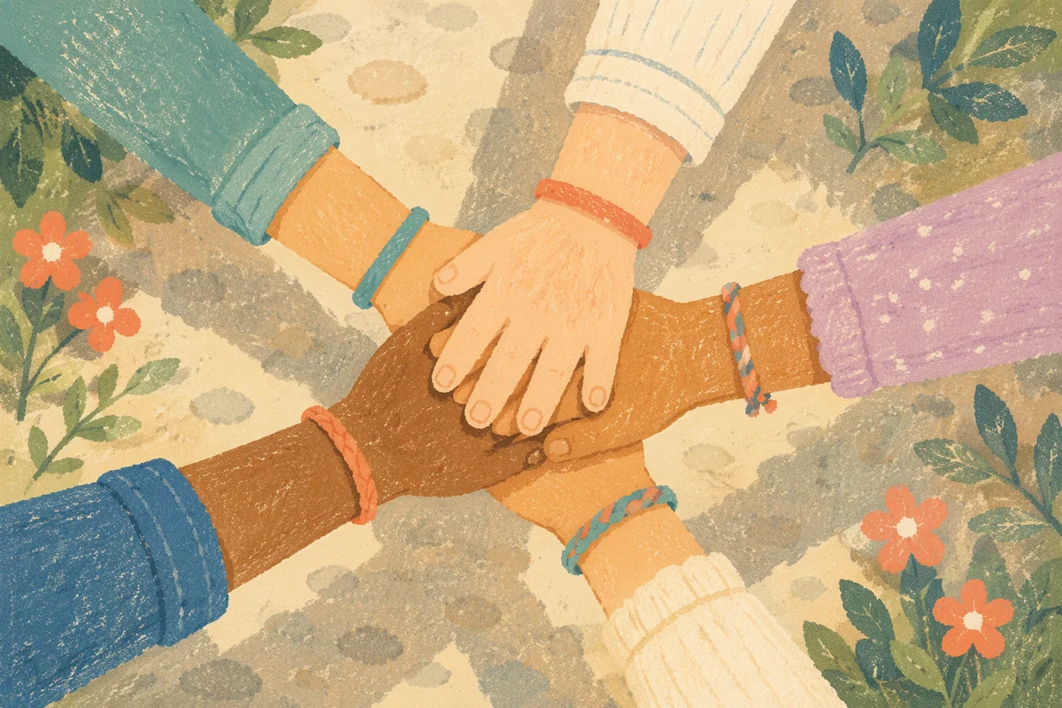 Children Hands Stacked in Outdoor Teamwork