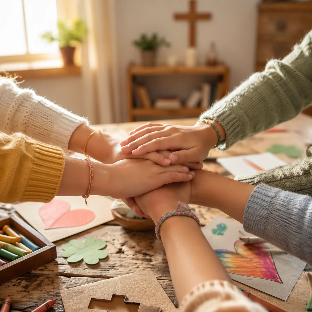 Children’s Hands United in Faithful Teamwork